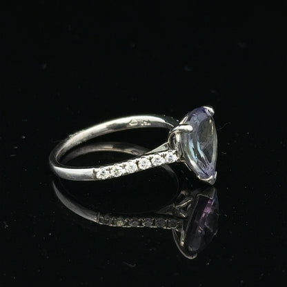 18ct white gold diamond ring in size L1/2 with sparkling diamonds, elegant jewelry piece featuring a delicate band.