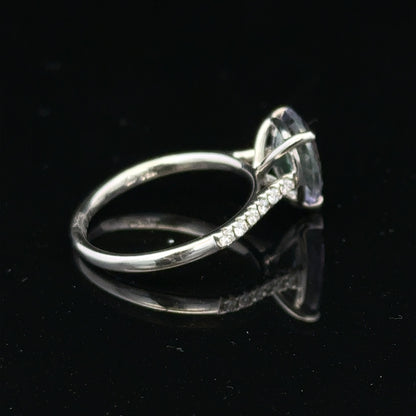 18ct white gold diamond ring size L1/2 with sparkling diamonds, showcasing elegant jewelry design and craftsmanship.