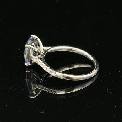 18ct white gold diamond ring in size L1/2 with sparkling diamonds, showcasing a elegant and sophisticated jewelry piece.