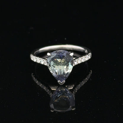 18ct white gold diamond ring in size L1/2 with sparkling diamonds, showcasing elegant jewelry design.