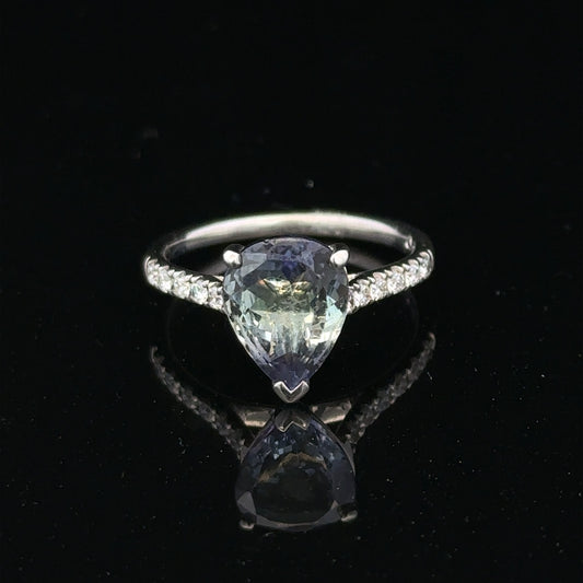 18ct white gold diamond ring in size L1/2 with sparkling diamonds, showcasing elegant jewelry design.