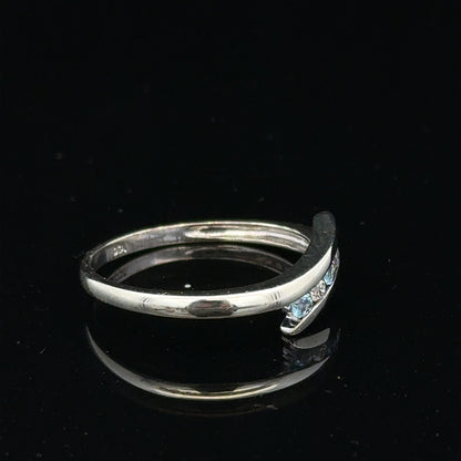 9ct white gold diamond ring size N1/2 with sparkling diamonds, crafted in elegant unbranded jewelry style.