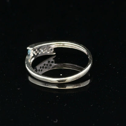 9ct white gold diamond ring in size N1/2 with sparkling diamonds, showcasing elegant jewelry design.