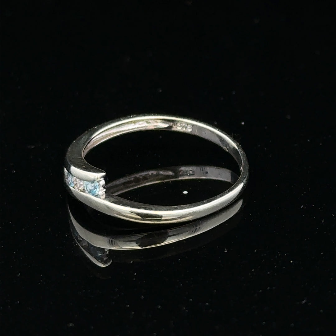 9ct white gold diamond ring size N1/2 with sparkling diamonds and a sleek band, unbranded jewelry accessory.