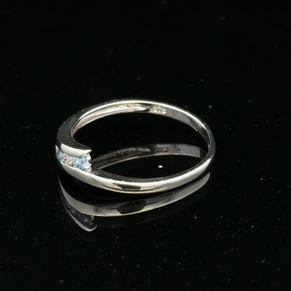 9ct white gold diamond ring size N1/2 with sparkling diamonds and a sleek band, unbranded jewelry accessory.