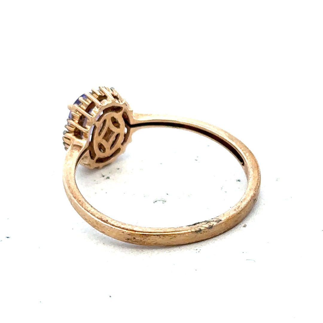 9ct yellow gold diamond ring, size T, unbranded, showcasing a sparkling diamond set in a polished gold band.