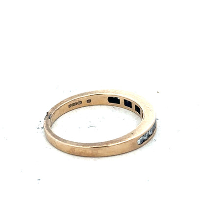 9ct yellow gold diamond ring with 1/4 carat total weight, size J1/2, featuring a sparkling diamond setting.