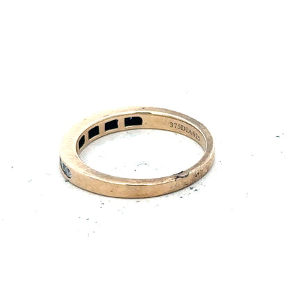 9ct yellow gold diamond ring with 1/4 carat diamond, size J1/2, elegant jewelry piece featuring a classic design.