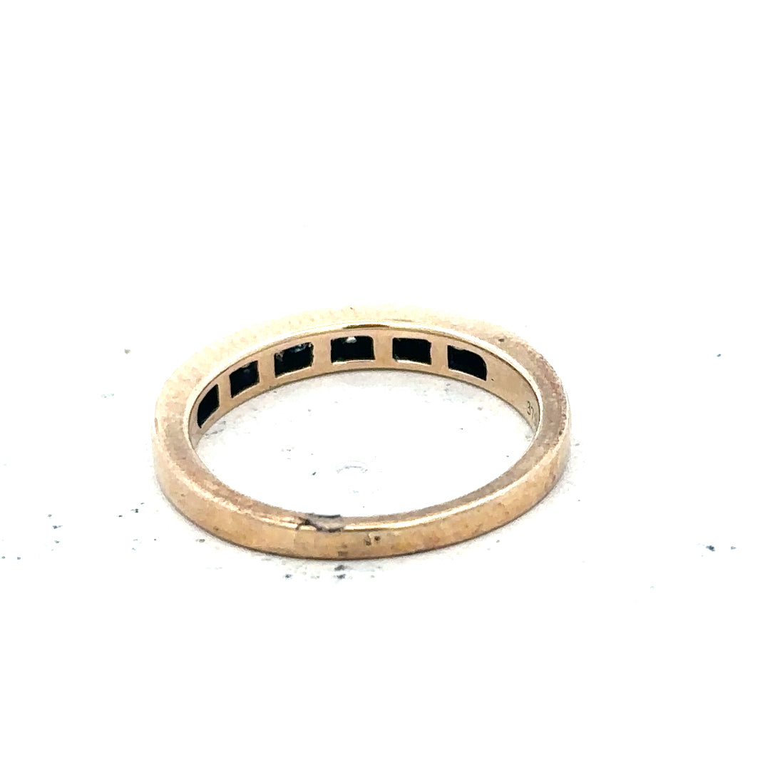 9ct yellow gold diamond ring with 1/4 carat total weight, size J 1/2, featuring a sparkling diamond setting.
