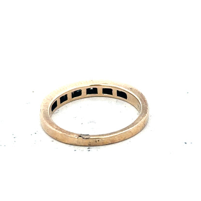 9ct yellow gold diamond ring with 1/4 carat total weight, size J 1/2, featuring a sparkling diamond setting.