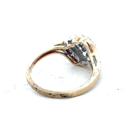 9ct yellow gold diamond ring with 0.26 carats of diamonds, size P, featuring a classic and elegant design.