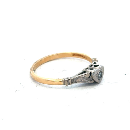 18ct yellow gold diamond ring, size N, featuring sparkling diamonds and a classic band design.