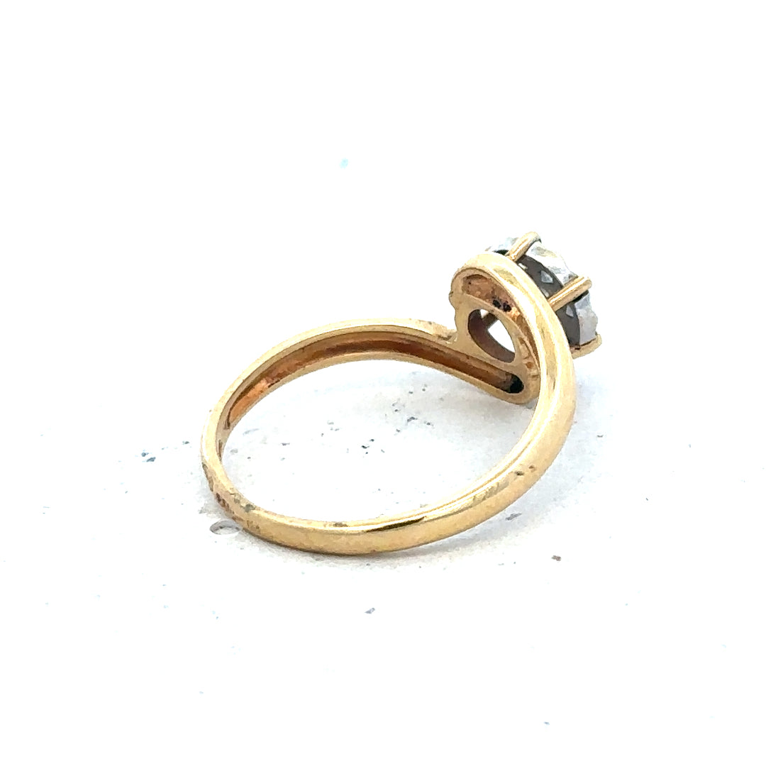 18ct yellow gold diamond ring in size L1/2 with sparkling diamonds, crafted with elegant design and fine detailing.