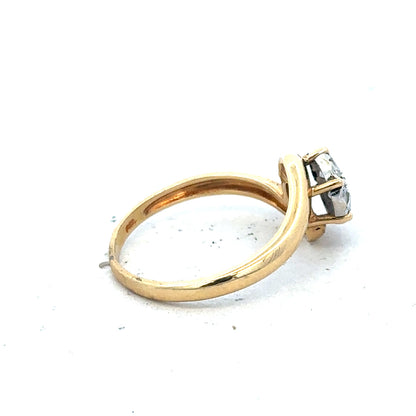 18ct yellow gold diamond ring in size L1/2, featuring a sparkling diamond setting and a sleek, elegant band.
