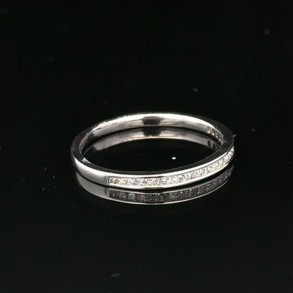 18ct white gold diamond ring size Q1/2 with sparkling diamonds, elegant jewelry piece, unbranded style, close-up view of the ring.