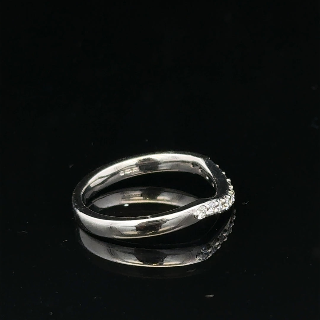 Platinum diamond wishbone ring  sh24872l