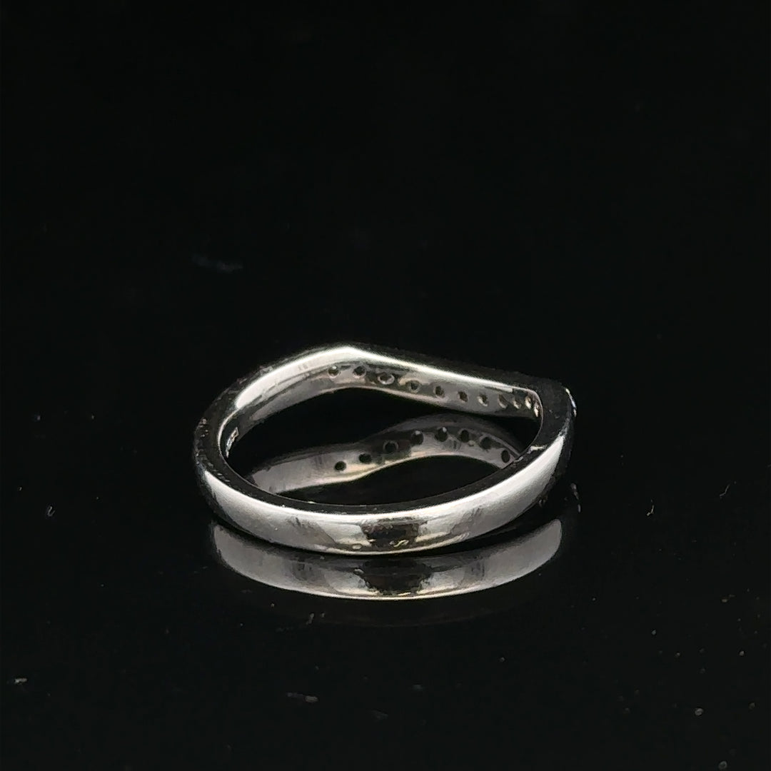 Platinum diamond wishbone ring  sh24872l