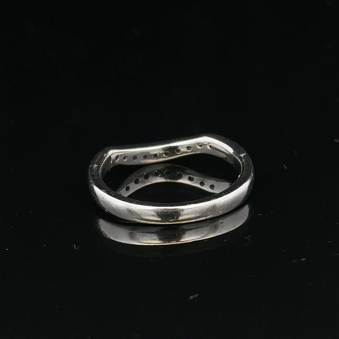 Platinum diamond wishbone ring  sh24872l