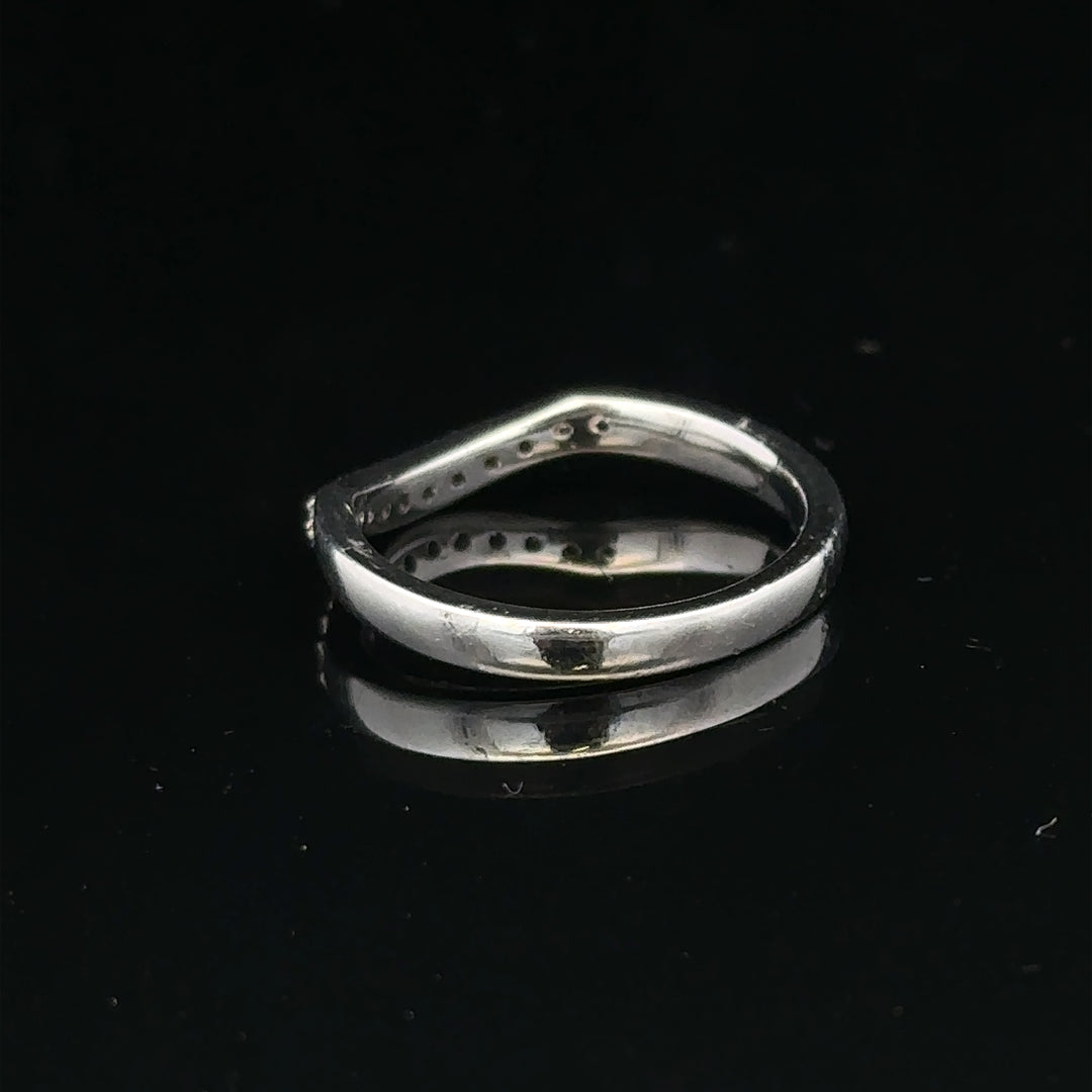 Platinum diamond wishbone ring  sh24872l