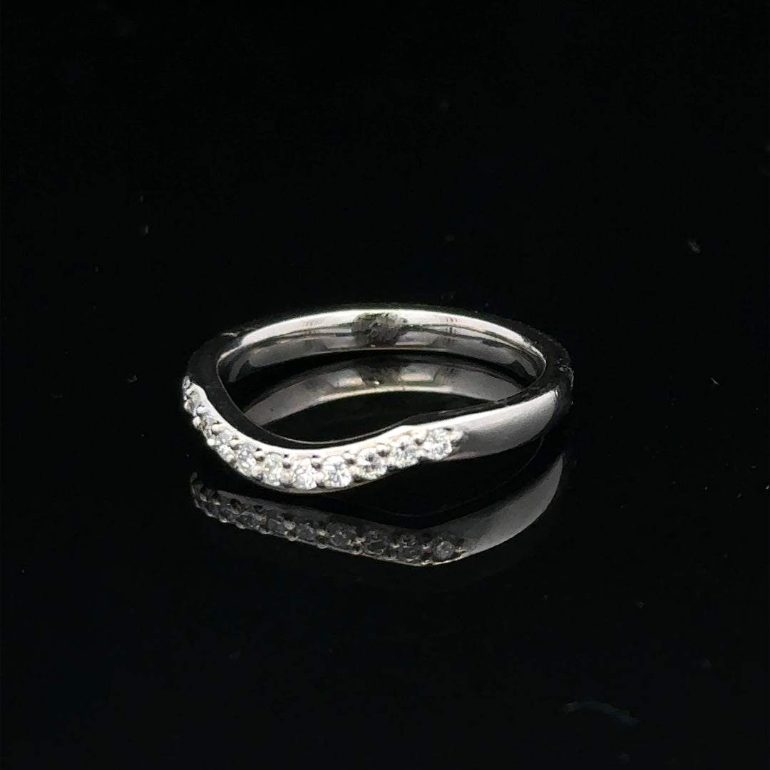 Platinum diamond wishbone ring  sh24872l