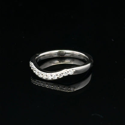 Platinum diamond wishbone ring  sh24872l