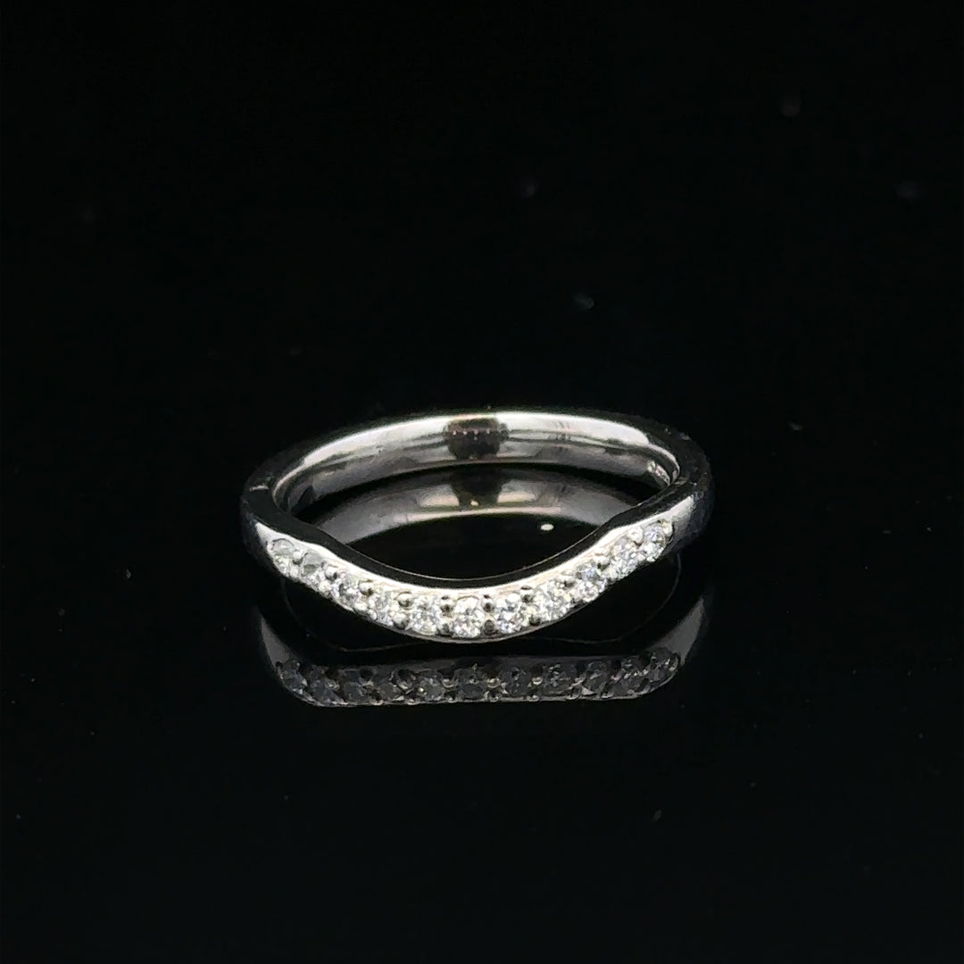 Platinum diamond wishbone ring  sh24872l