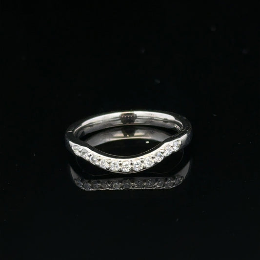 Platinum diamond wishbone ring  sh24872l