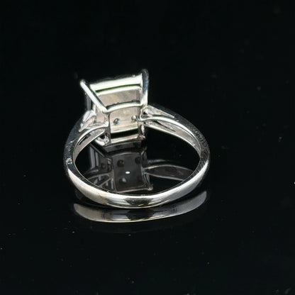 9ct white gold half carat diamond ring with a central diamond and elegant band, unbranded jewelry accessory.