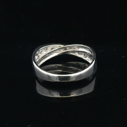 9ct white gold diamond ring size J1/2 featuring a sparkling diamond set in a sleek band.
