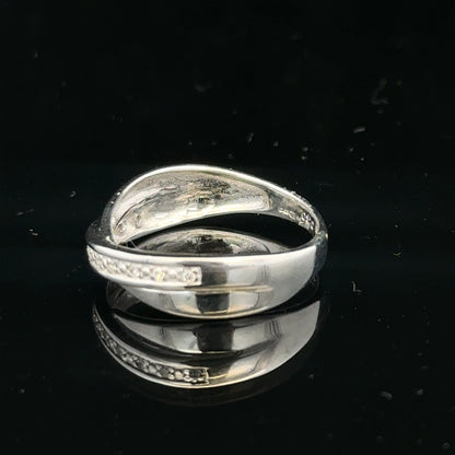 9ct white gold diamond ring in size J1/2, featuring a sparkling diamond setting on a sleek, elegant band.