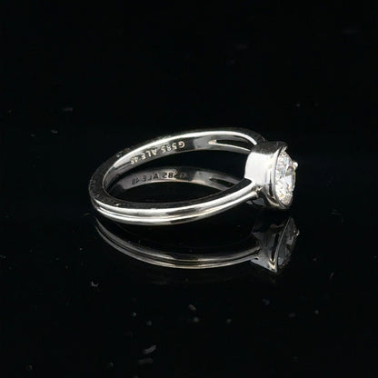 14ct white gold lab-grown diamond ring in size I, featuring a sparkling central diamond and elegant band design.