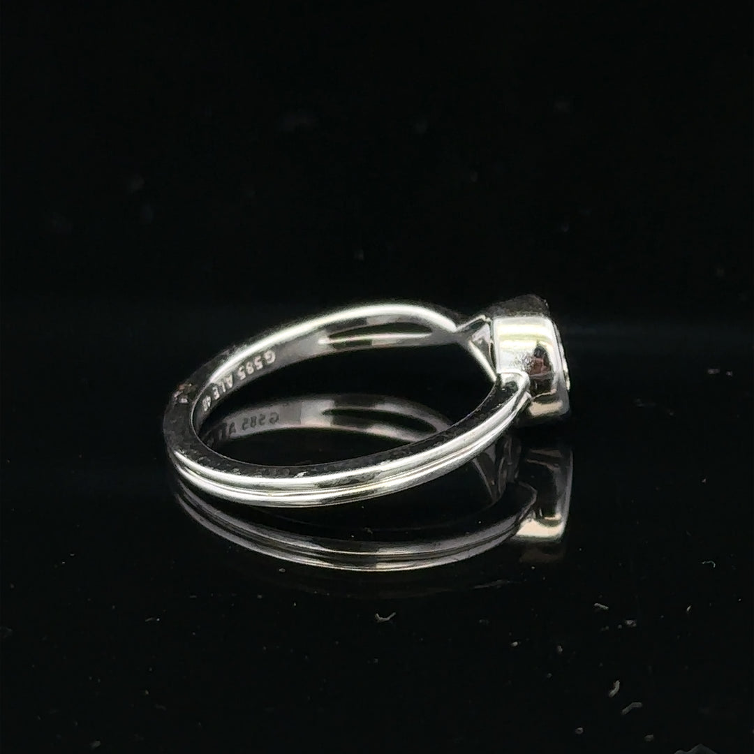 14ct white gold lab-grown diamond ring in size I, showcasing a sparkling design with a central diamond and elegant band.