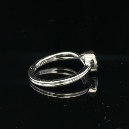 14ct white gold lab-grown diamond ring in size I, showcasing a sparkling design with a central diamond and elegant band.