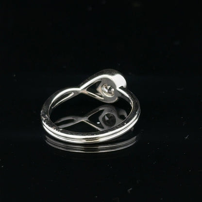 14ct white gold lab-grown diamond ring in size I with sparkling diamonds and a sleek, elegant design.