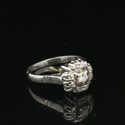 9ct white gold cluster diamond ring sh26395b