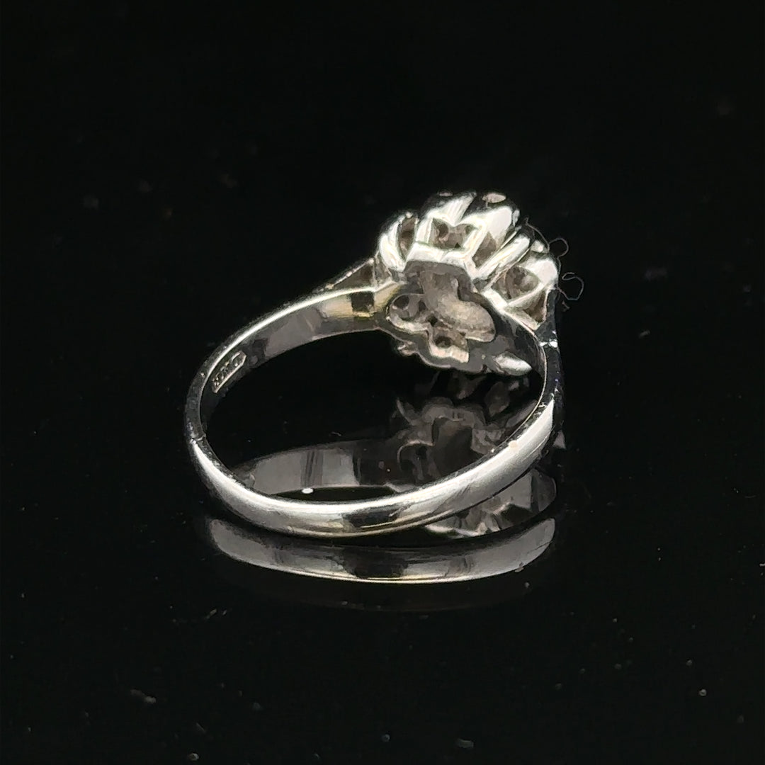 9ct white gold cluster diamond ring sh26395b