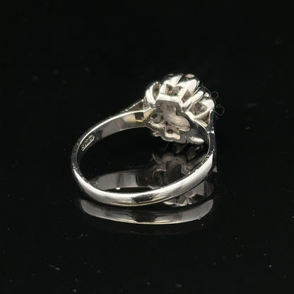 9ct white gold cluster diamond ring sh26395b