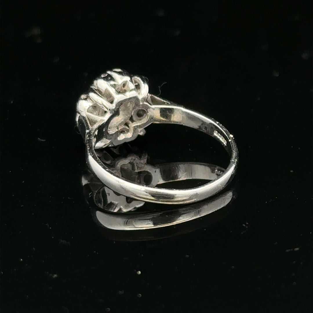 9ct white gold cluster diamond ring sh26395b