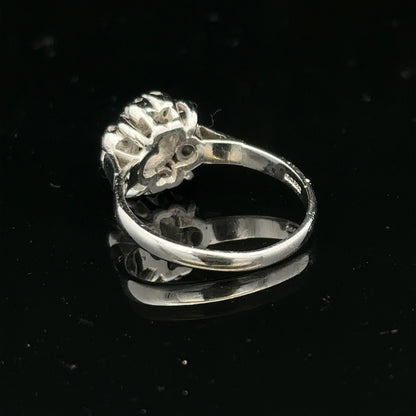9ct white gold cluster diamond ring sh26395b