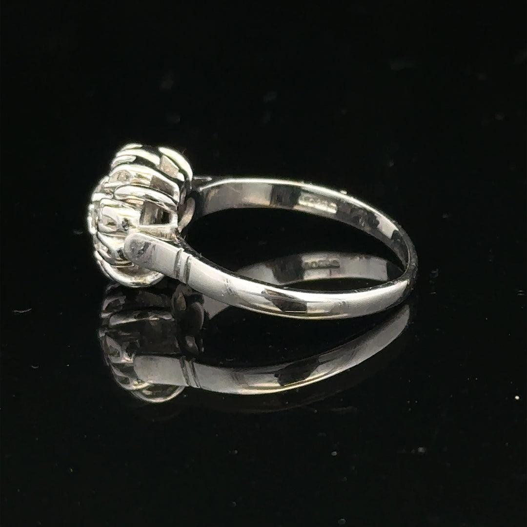9ct white gold cluster diamond ring sh26395b