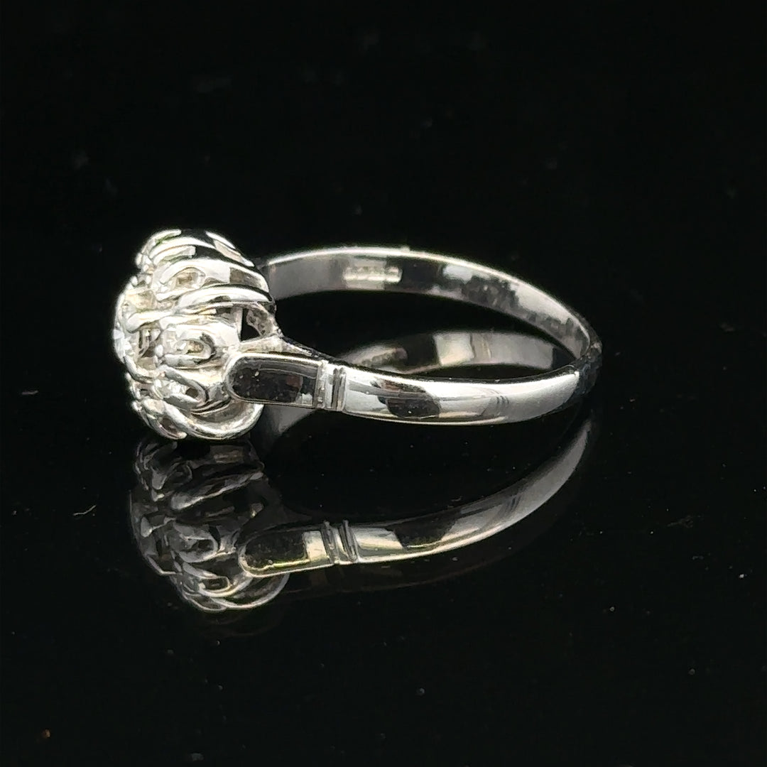 9ct white gold cluster diamond ring sh26395b
