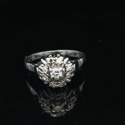 9ct white gold cluster diamond ring sh26395b
