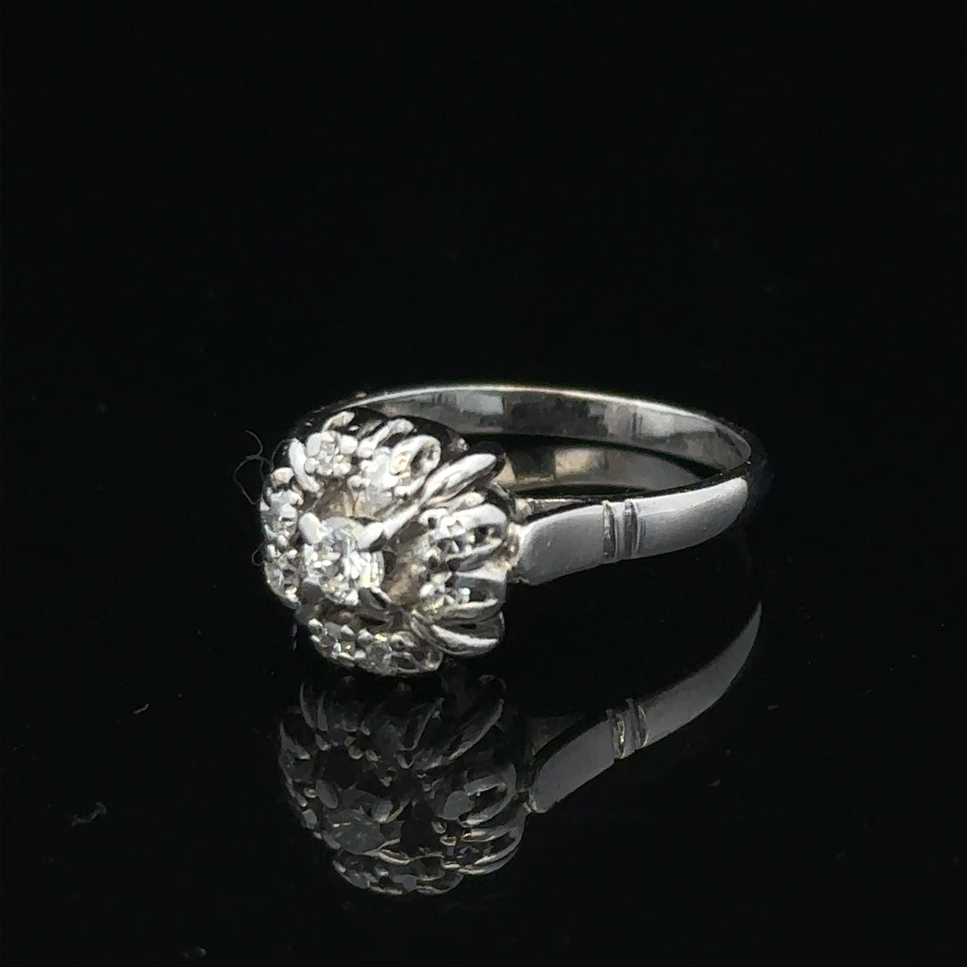 9ct white gold cluster diamond ring sh26395b