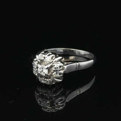 9ct white gold cluster diamond ring sh26395b
