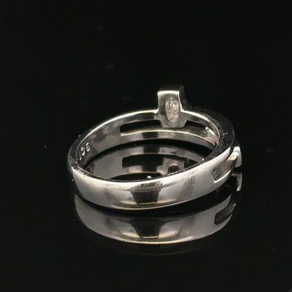 9ct white gold diamond ring in size N with sparkling diamonds, showcasing elegant jewelry design