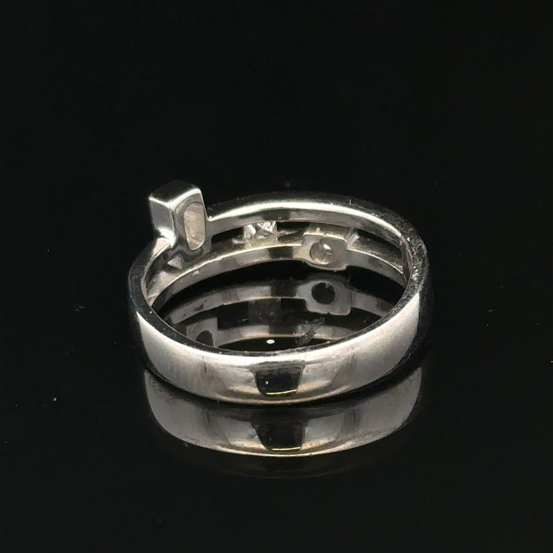 9ct white gold diamond ring in size N with sparkling diamonds, featuring a sleek and elegant design.