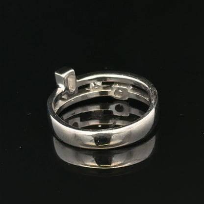9ct white gold diamond ring in size N with sparkling diamonds, featuring a sleek and elegant design.