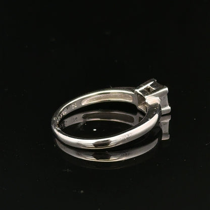 18ct white gold diamond ring with small sparkling diamonds, size J1/2, elegant and fine jewelry piece.
