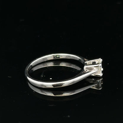 18ct yellow gold diamond ring with a 1/3 carat princess cut center stone, size M, unbranded jewelry accessory.