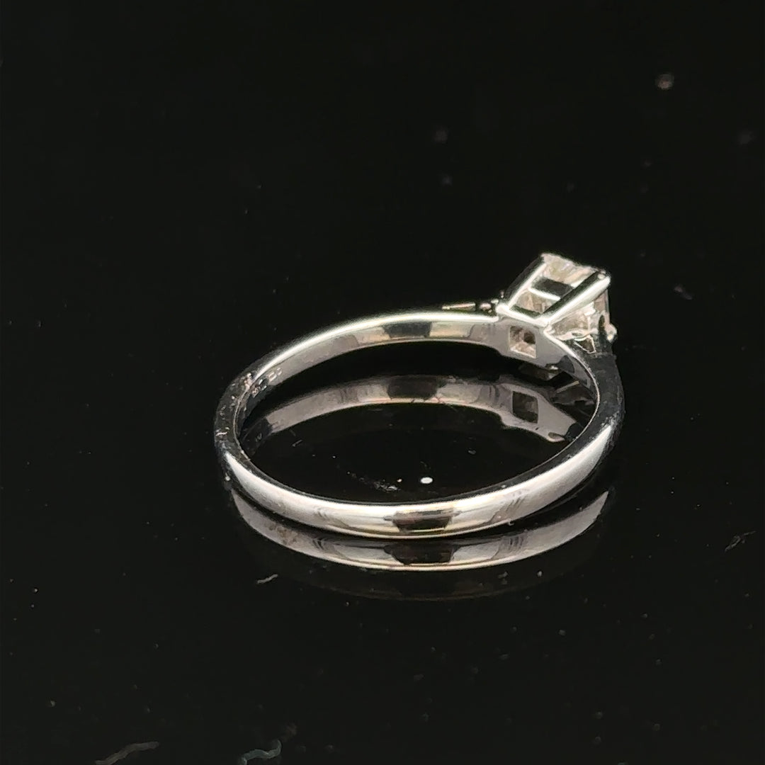 18ct yellow gold diamond ring with a 1/3 carat princess cut center stone, size M, unbranded jewelry image.